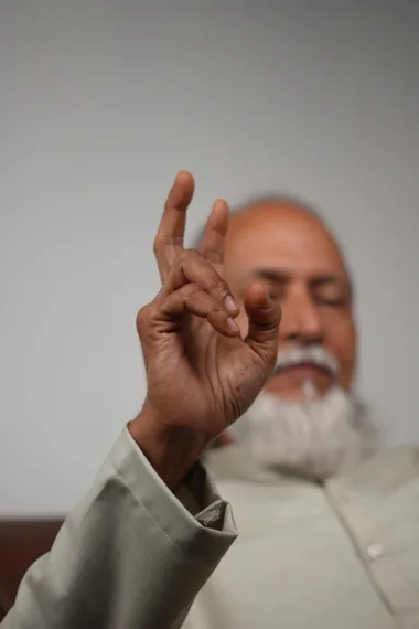Sathyathma in a moment of spiritual practice